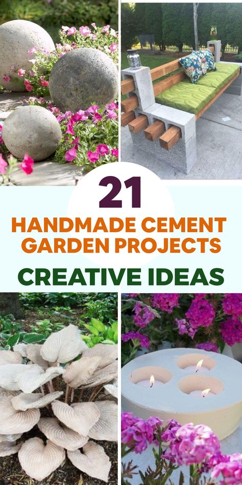 Enhance your outdoor space with contemporary handmade cement planters that bring a modern touch to your garden area. Craft unique planters in different sizes and shapes using cement molds or household objects for an industrial aesthetic. Display your beloved flowers and plants in these durable, stylish containers that complement both traditional and modern garden styles. Incorporate urban flair into your outdoor haven with these chic DIY cement planters! Cement Garden Projects, Mini Rock Garden, Classical Garden, Concrete Molds Diy, Diy Cement Planters, Fall Landscaping, Mailbox Landscaping, Diy Cement, Cement Molds