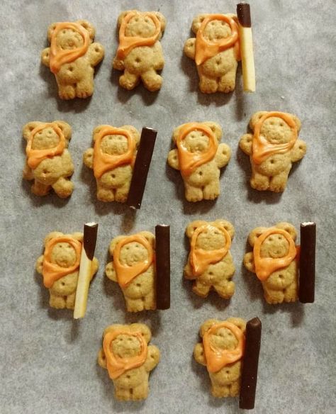 Pin on Sweets Starwars Baked Goods, Ewok Cake Ideas, Starwars Snack Ideas, Ewok Party Ideas, May The 4th Be With You Desserts, Star Wars Snacks For Kids, It Themed Food, Star Wars Theme Desserts, Star Wars Birthday Snacks