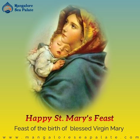 Team Mangalore Sea Palate Coastal Cuisine Restaurant Wishes you a Happy St. Mary's Feast. May Mother Mary protect & bless you and your family with good health, peace and happiness always...! #stmarysfeast #karnataka #happy #marysfeast #restaurant #foodies #seafoodrestaurant #foodblogger #mangaloreseapalate #restaurant  #bangalore #jayanagar Happy Feast Mother Mary, Happy Feast Day, Eid Mubarak Messages, Happy Feast, Peace And Happiness, Mangalore, Saint Mary, Blessed Virgin Mary, Blessed Virgin