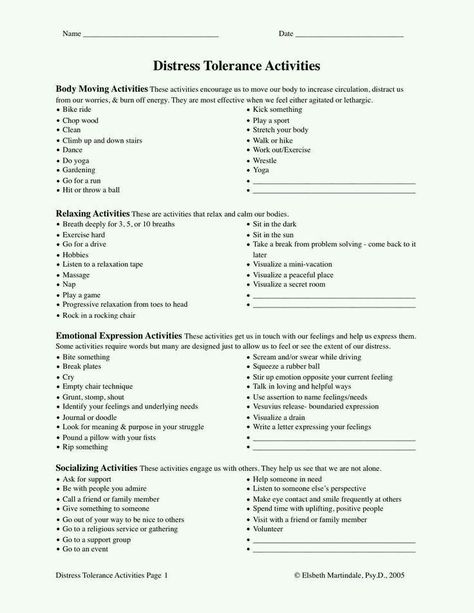 Mood Regulation Activities, Timeline Therapy Activity, Dbt Emotion Regulation Activities, Distress Tolerance Activities For Kids, Distress Tolerance Activities, Tolerance Activities, Dbt Activities, Mood Regulation, Dbt Therapy