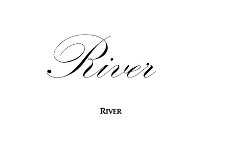 River River Song Tattoo, River Name Tattoo, River Tattoo Ideas, River Outline Tattoo, River Name, Stream Tattoo River, River Tattoo, Aesthetic Names, Cursive Handwriting