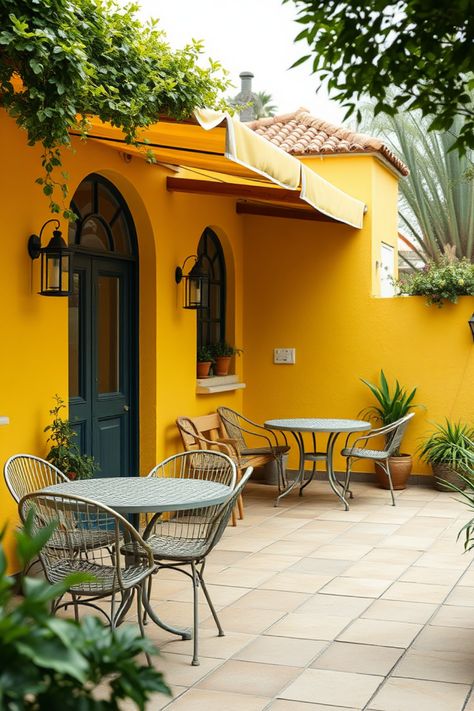 Transform your outdoor space with these 15 amazing ideas for creating a beautiful yellow patio! Whether you want to have a cozy sitting area for summer cocktails or a delightful lemonade stand for the kids, these tips will help you bring sunshine into your home. From vibrant cushions to stunning flowers, you’ll discover how to combine different shades of yellow and add pops of color all around. Create a cheerful atmosphere perfect for hosting friendly gatherings, barbecues, or just relaxing in the sun! Get creative to make way for some yellow-fueled fun! Yellow String Lights, Yellow Accent Walls, Yellow Artwork, Yellow Planter, Cozy Sitting Area, Canvas Canopy, Yellow Lantern, Yellow Furniture, Stunning Flowers