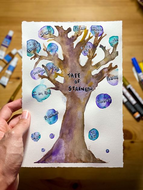 What’s yours look like? Tree Of Strength, Art Therapy Projects, Tree Of Life Art, Art Therapy Activities, School Help, Therapy Activities, Love My Job, Art Therapy, Life Art