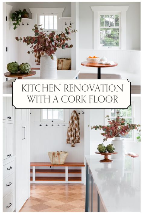 Transform your kitchen with a cork flooring kitchen renovation! Cork floors are not only eco-friendly but also durable and stylish. Explore these kitchen renovation ideas that incorporate cork floor kitchen design for a warm, inviting atmosphere. Whether you're remodeling an entire space or just updating your floors, cork is a perfect option for a sustainable, beautiful kitchen. Ready to refresh your kitchen? Cork floors might be the upgrade you’ve been searching for! Cork Kitchen Floors, Tile And Wood Floor Transition Kitchens, Cork Flooring Kitchen, Interior Design Vision Board, Mid Century Modern Kitchen Design, Kitchen Renovation Ideas, Cork Floor, Flooring Kitchen, Floor Kitchen