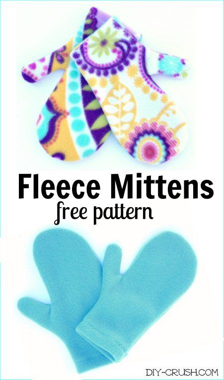 Free Fleece Mittens Sewing Pattern - DIY Crush Mittens Free Pattern, Fleece Sewing Projects, Fleece Mittens, Fleece Projects, Sewing Fleece, Sewing Circles, Sew Ins, Beginner Sewing Projects Easy, Mittens Pattern