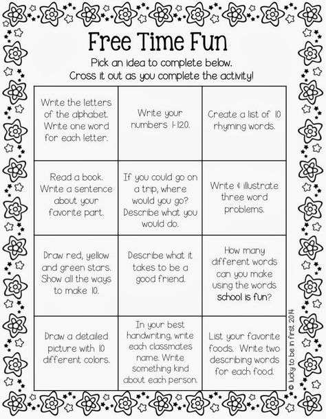 Do you ever have early finishers? Well, snag Free Time Fun below to keep in your students’ desks.  They simply pull it out when they have a few free moments! {Right now, I use the BAT Book in my class for early finishers} Fonts: KG Fonts & Cara Carroll Graphics: Pink Cat Studio Can you … Anchor Activities, Relief Teaching Ideas, Free Time Activities, Substitute Teaching, Early Finishers Activities, Fast Finishers, 2nd Grade Classroom, Substitute Teacher, Rhyming Words