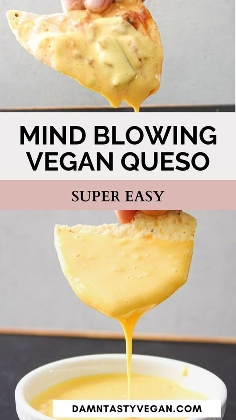 Nacho Cheese Recipe, Dairy Free Queso, Vegan Nacho Cheese, Vegan Nachos Cheese, Vegan Queso, Vegan Sauce, Vegan Nachos, Vegan Dips, Vegan Cheese Sauce