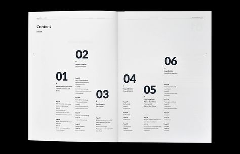 BeWest Berlin editorial design - Fonts In Use Contents Page Design, Table Of Contents Design, Branding Brochure, Contents Page, Contents Layout, Index Design, Editorial Design Layout, Page Layout Design, Buch Design