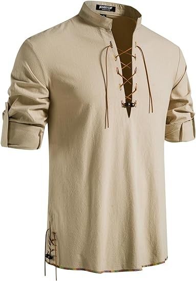 Amazon.com: JEMITOP Men's Vintage Renaissance Costume Long Sleeve Lace Up Shirts for Pirate Viking Medieval Vampire Halloween Cosplay Clothing Navy Blue-D M : Clothing, Shoes & Jewelry Mens Pirate Outfit, Medieval Fashion Men, Pirate Outfit Men, Medieval Vampire, Medieval Outfits, Solarpunk Fashion, Medieval Shirt, Fantasy Shirt, Viking Medieval