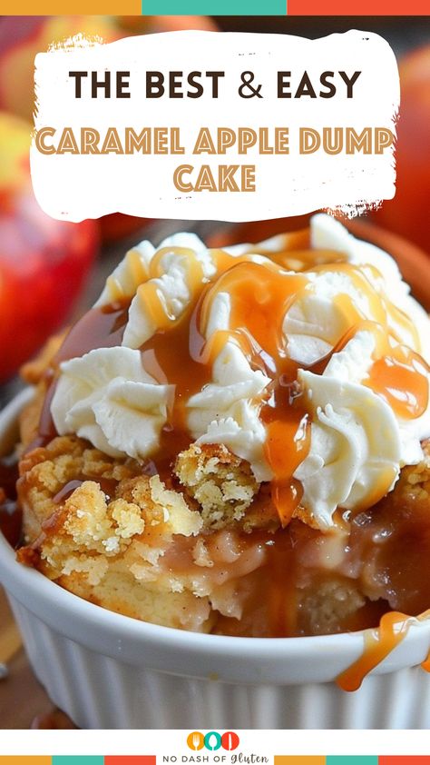 Craving a simple yet delicious dessert? This Quick Caramel Apple Dump Cake combines apple pie filling, caramel squares, and cake mix for a gooey treat you can't resist! With just a few ingredients and minimal prep, this dessert is perfect for busy days. Serve it warm with a scoop of vanilla ice cream and a drizzle of caramel sauce for an extra indulgence. Try it out today and impress your family and friends! Pin this recipe and enjoy a taste of homemade comfort! Apple Pie With Caramel Sauce, Caramel Apple Dump Cake With Pie Filling, Apple Dump Cake With Pie Filling, Caramel Apple Dessert Recipes, Apple Cake With Caramel Sauce, Apple Pie With Cheese, Apple Cobbler Easy, Caramel Apple Desserts, Caramel Squares