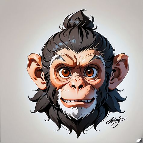 , #Prompt, #Library, #AD, #AI Monkey Head Drawing, Urban Monkey, Animal Caricature, Head Drawing, Design Ad, Rug Design, Art Drawings, Rug, ? Logo