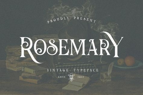 Rosemary Vintage Serif | Serif Fonts ~ Creative Market Pirate Font, Fantasy Vintage, Decorative Fonts, Fonts For Designers, Handwriting Styles, Best Free Fonts, Font Inspiration, Stylish Fonts, Brand Fonts