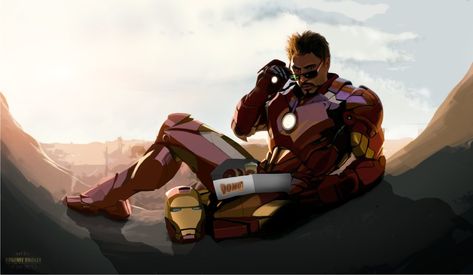 Tony Stark loves donuts by TakeOFFFLy - deviantART Tony Stark, Iron Man, Laptop, Wallpapers