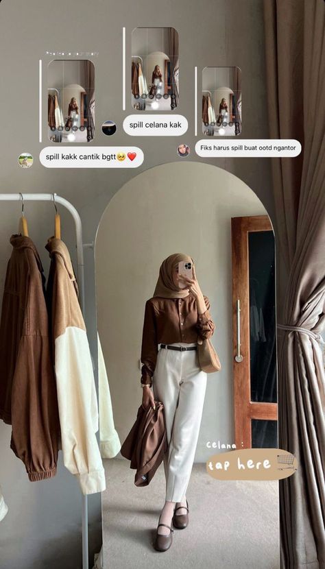 Kampus Ootd Hijab, Ootd Kampus Casual, Outfit Office Hijab, Outfit Kuliah Hijab Casual, Earthtone Outfits Hijab, Ootd Office Work Hijab, Outfit Formal Hijab, Casual Hijab Outfit Simple, Hijabi Office Outfits