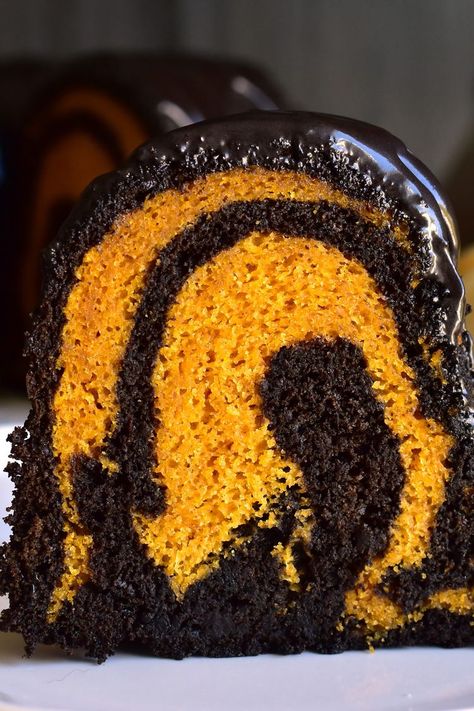 Chocolate Pumpkin Bundt Cake, Halloween Bundt Cake, Swirl Bundt Cake, Peter Pumpkin Eater, Peter Peter Pumpkin Eater, Peter Pumpkin, Black Cocoa, Pumpkin Eater, Cotton Cake