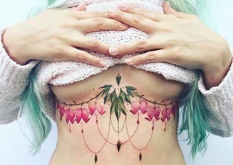 Our collection of Tattoos for Women is wild, untamed and vibrant. Your skin, your life, your choice! Click onward and have a look at some of the best tattoos for women out there. Heart Flower Tattoo, Botanisches Tattoo, Kunst Tattoos, Underboob Tattoo, Best Tattoos For Women, Botanical Tattoo, Sternum Tattoo, Nature Tattoos, Heart Tattoo