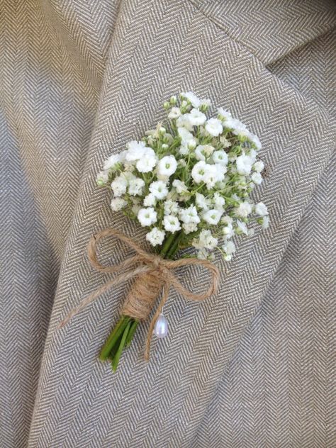 Wedding Day Itinerary, Vintage Bridal Bouquet, White Boutonniere, Rustic Boutonniere, Babies Breath, Baby S Breath, White Wedding Flowers, Boutonniere Wedding, Baby's Breath