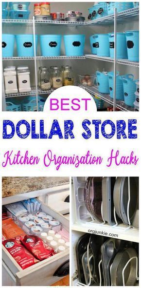 Dollar Store Hacks for the BEST kitchen organization. Use these cool & cute DIY Dollar Tree craft projects for the most amazing organization & storage ideas for your pantry, coffee bar, pots, pans, snacks & more. Easy & simple Dollar Tree hacks for the best craft projects to get tidy & clutter free. Great youtube video tutorials for kitchen, pantry, small spaces & more. Check out these cool Dollar Store kitchen hacks today #hacks #diy Dollar Store Kitchen Organization, Kitchen Organisation Hacks, Best Kitchen Organization, Kitchen Organization Hacks, Storage Hacks Diy, Dollar Tree Organization, Dollar Store Diy Organization, Dollar Tree Hacks, Diy Kitchen Renovation