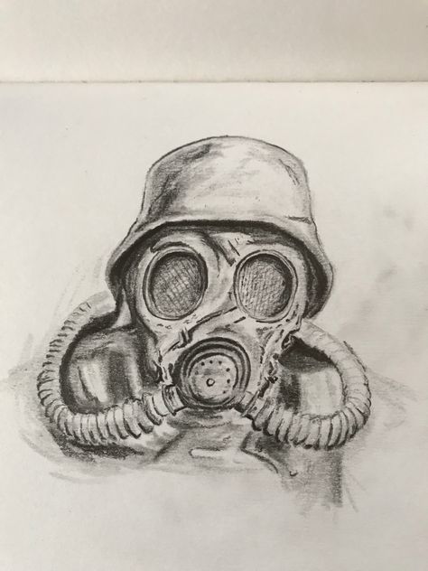 Chernobyl Drawing, Gas Mask Sketch, Mask Pic, Gas Mask Drawing, Gas Mask Tattoo, Gas Mask Art, Personal Investigation, Mask Drawing, Sketch Journal