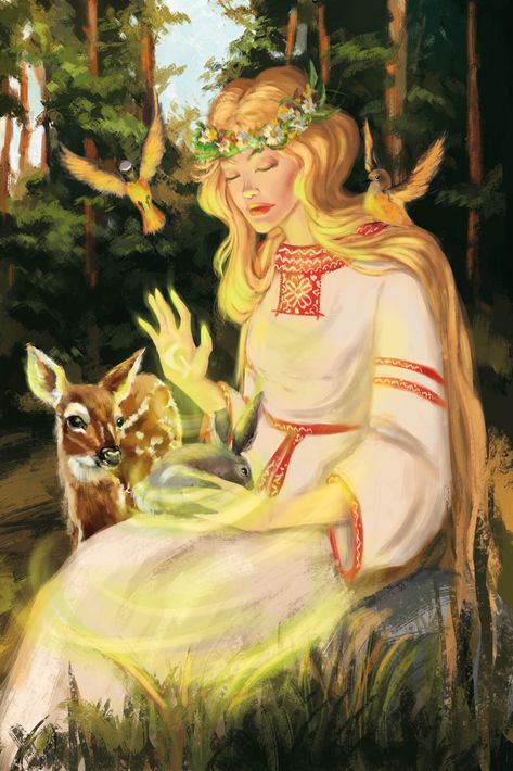 Goddess Of Nature, Slavic Art, Slavic Goddess, Witch Hut, Slavic Paganism, Myths & Monsters, Slavic Mythology, Slavic Folklore, Pagan Art