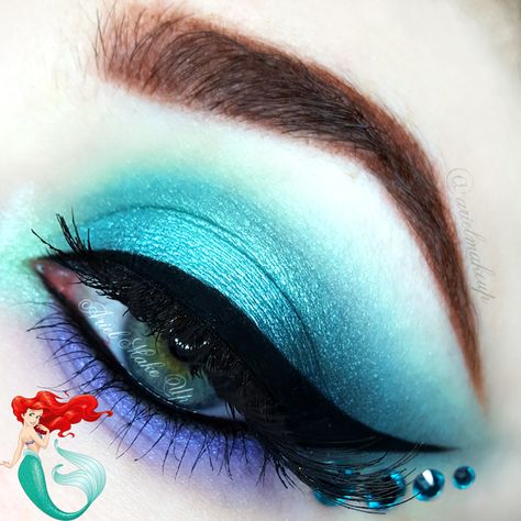 Ariel Make Up ~ Make Up & Beauty with a Princess Touch: ♕ The Mermaid Series ♕ Princess Ariel ♕{2017 Edition} Disney Princess Makeup, Makeup Inspired, Princess Makeup, Bold Makeup Looks, Special Makeup, Disney Makeup, Crazy Eyes, Colorful Eye Makeup, Bold Makeup