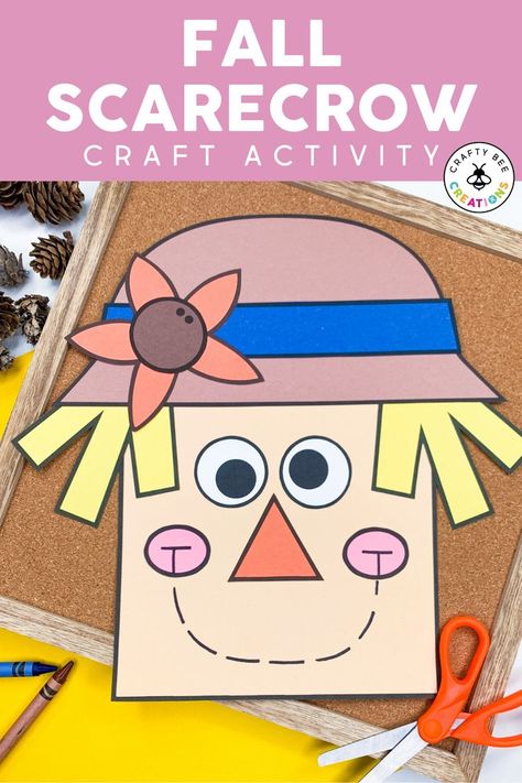 This fun fall scarecrow craft is a great way to kick off your fall season. Kids will work on their fine motor skills and it's a great activity to pair with a fun read aloud! Bulletin Board Activities, Scarecrow Pattern, Scarecrow Craft, Craft Thanksgiving, Fall Bulletin Board, Scarecrow Crafts, Fall Bulletin Boards, Primary And Secondary Colors, Fall Scarecrows