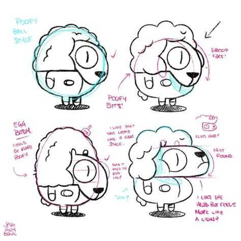 New character designs. Floofy sheep fwend. :) How To Draw Cute Characters, Porcupine Character Design, Llama Character Design, Ink Character Design, Sheep Cartoon Drawing, Hedgehog Character Design, Cloud Character Design, Sheep Character Design, Simple Character Design