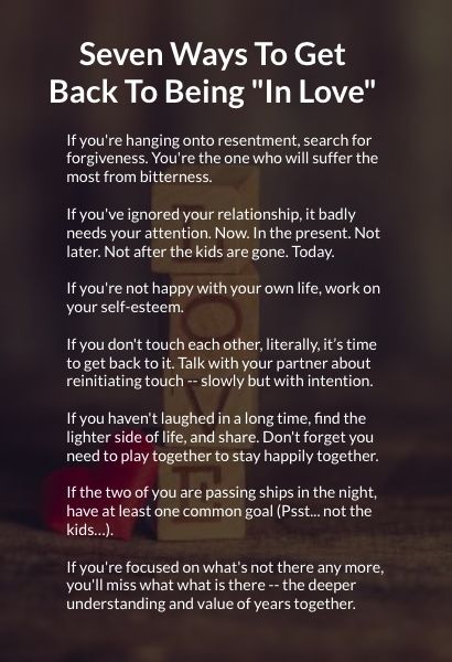 Seven Ways To Get Back To Being "In Love" - Dr. Margaret Rutherford Relationship Lessons, Relationship Therapy, Marriage Help, Relationship Advice Quotes, Relationship Psychology, Healthy Relationship Tips, Healthy Marriage, Couples Therapy, Relationship Help