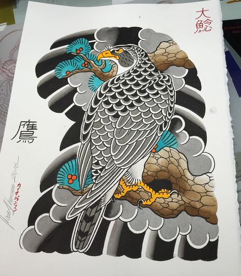 Taka - #tattoo #tatuaje #tatuagem #caiojhonson #onamazutattoo #hoorntattoo #hoorn #tattoocampinas #campinastattoo #japanesetattoo #traditionaltattoo #traditionaljapanesetattoo #irezumi Traditional Japanese Tattoo Flash, Hawk Tattoo, Eagle Tattoos, Japanese Tattoos, Traditional Japanese Tattoos, Irezumi Tattoos, Asian Tattoos, Japanese Sleeve Tattoos, Eagle Tattoo