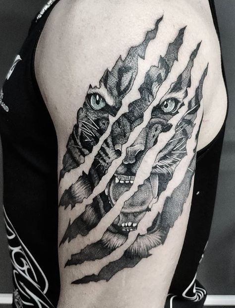 Claw Tattoos For Men, Wild Tiger Tattoo, Tiger Tattoo Men, Tiger Claw Tattoo, Tiger Stripe Tattoo, Tiger Forearm Tattoo, Scratch Tattoo, Ankle Tattoo Men, Stripe Tattoo