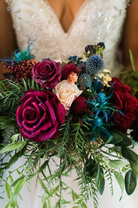 Wedding Decor Jewel Tones, Winter Wedding Bright Colors, Wedding Bouquet Jewel Tones, Wedding Table Settings Jewel Tones, Jewel Tone Art Deco Wedding, Gem Color Wedding, Jewel Tone Disco Wedding, Jewel Tone Wedding Inspiration, Wedding Colors Jewel Tones