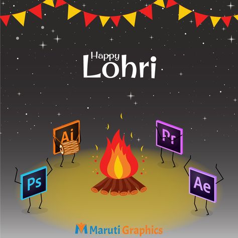 Lohri Creative Ads, Creative Post Design, Diwali Creative, Building Silhouette, Holi Poster, New Year Post, Festival Post, Real Estate Marketing Design, Graphic Design Website