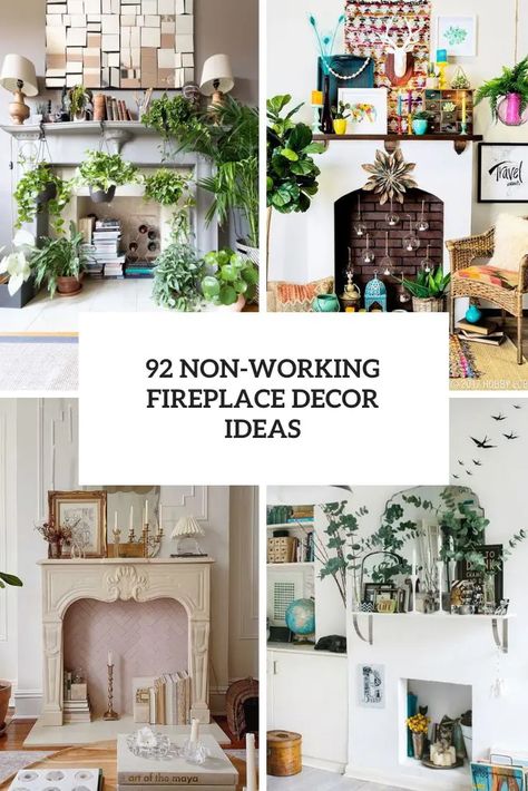 What To Put In A Fireplace Spaces, Fireplace Decor Aesthetic, What To Do With An Unused Fireplace, Painted Fireplace Interior, Inside Of Fireplace Decor, Fireplace Not In Use, Nonworking Fireplace Ideas Decor, Non Functional Fireplace Ideas Decor, Plants In Front Of Fireplace