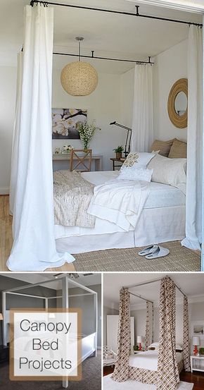 Dreamy Canopy Bed Projects • Lots of Ideas & DIY Tutorials! Canopy Bed Diy, Canopy Beds, Diy Canopy, Bed Design Modern, Bed Canopy, Canopy Bed, Diy Tutorials, Modern Bed, Diy Bed