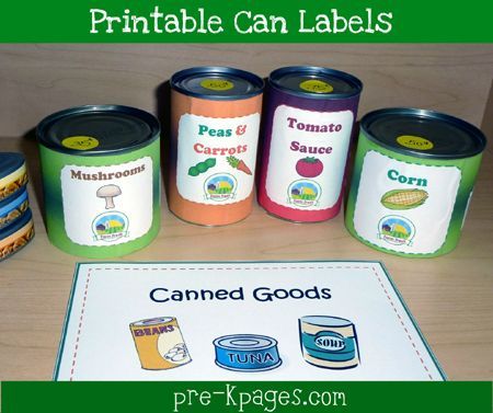 Free #printable can labels for your dramatic play grocery store vis www.pre-kpages.com/dramatic-play-grocery-store/ #preschool #play Dramatic Play Grocery Store, Store Dramatic Play, Grocery Store Dramatic Play, Play Grocery Store, Dramatic Play Themes, Dramatic Play Printables, Dramatic Play Preschool, Dramatic Play Area, Dramatic Play Centers