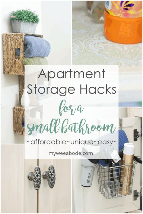 Apartment Storage Hacks, Small Bathroom Storage Solutions, Diy Bathroom Storage Ideas, Bathroom Organization Hacks, Bathroom Lighting Design, Rental Home Decor, Bathroom Storage Hacks, Apartment Storage, Affordable Storage