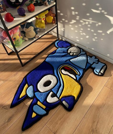 Bluey tufted rug 😮 Look how crisp those lines are! Sick of boring floors or want to add some custom art to your home? Send a dm and lets chat designs🫶🏻 #bluey #customrug #tufting #tufted #tuftinggun #rugartist Rug made by @rareshop.archive Custom Rugs Design, Rug Tufting Ideas, Tufted Rug Design, Tufting Art, Tufting Rugs, Tufting Ideas, Tufting Diy, Lets Chat, Rug Tufting