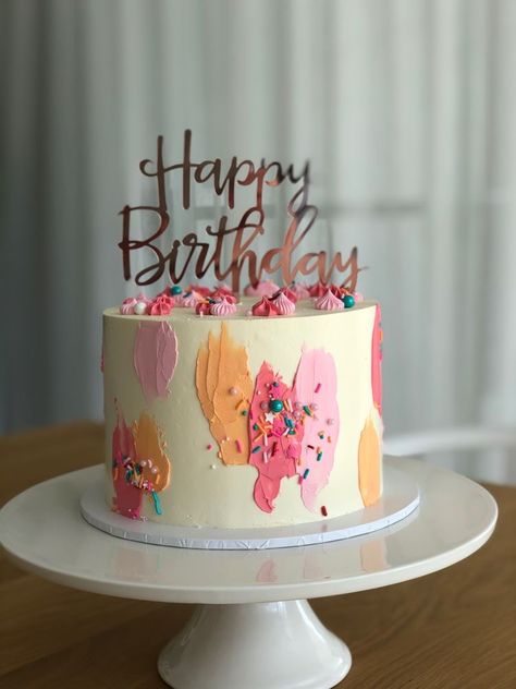 10 In Cake, Multi Colored Cake, Womens Birthday Cakes, 23 Birthday Cake, Adult Birthday Cakes, Watercolor Cake, Simple Cake Designs, Mini Cakes Birthday, Creative Birthday Cakes