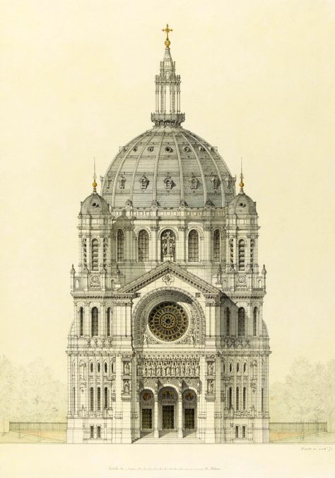 ARCHI/MAPS Gothic Cathedrals, Cathedral Architecture, Gothic Cathedral, Vintage Architecture, Architectural Prints, Architecture Design Concept, Classic Architecture, Architectural Drawing, Classical Architecture