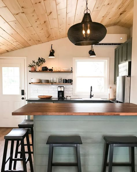 Wood Paneling Makeovers to Inspire Your Own Redo White Wood Paneling, Cabin Remodel, Cabin Vibes, Painting Wood Paneling, Hillside House, Shabby Chic Room, Cabin Kitchen, Cabin Kitchens, Cabin Interiors