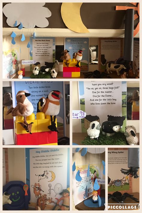 A collage of pictures from our shelf for National Nursery Rhyme week 2016. Nursery Rhyme Week, A Collage Of Pictures, Classroom Stations, Collage Of Pictures, World Nursery, Nursery Rhyme, A Collage, Nursery Rhymes, First Names