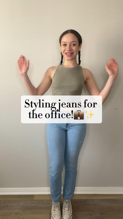 Casual Jeans Work Outfits, Wide Leg Jeans For Work, Casual Friday Work Outfits Jeans, Outfits With Jeans Casual, Cargo Pants For Work, Styling Black Jeans, Work Outfits With Jeans, Jeans For The Office, Styling White Jeans