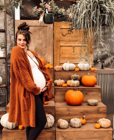 Pregnant Apple Picking Outfit, Fall Bump Pictures, Orange Dress Maternity Shoot, Maternity Pumpkin Patch Outfit, Pregnant Pumpkin Patch Outfit, Maternity Autumn Outfits, Pumpkin Patch Pregnancy Pictures, Maternity Pumpkin Patch Photos, Pumpkin Patch Maternity Pictures