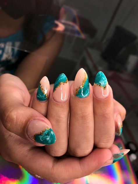 Green Marble Nails, Turquoise Marble, Mint Nails, Western Nails, Marble Nail Designs, Marble Nail, Marble Nail Art, Marble Nails, Brown Nails