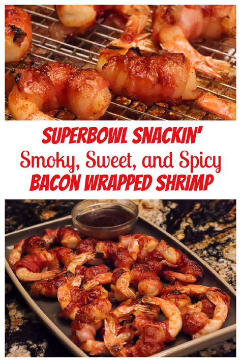 Bacon Wrapped Food, Bacon Shrimp Recipes, Bacon Knots, Shrimp Burritos, Cute Appetizers, Sweet And Spicy Bacon, Best Finger Foods, Old Bay Shrimp, Rv Recipes