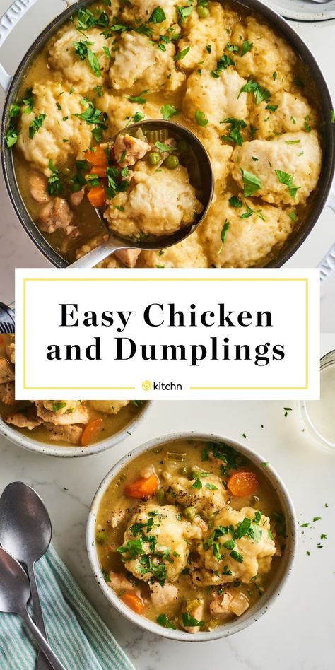 Chicken Stew With Dumplings Recipe, Chicken Stew And Dumplings, Easy Chicken And Dumplings Recipe, Easy Weeknight Chicken, Easy Chicken And Dumplings, Chicken Dumpling, Stew And Dumplings, Chicken And Dumplings Recipe, Weeknight Chicken