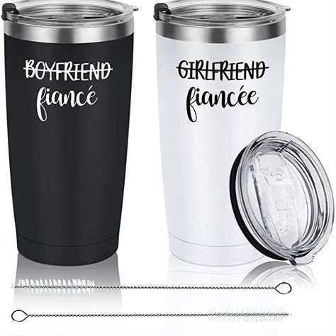 *ENGAGEMENT GIFTS FOR COUPLES: This boyfriend and girlfriend travel tumbler set will be a romantic gift for couples newly engaged, boyfriend, girlfriend, fiance, fiancee, her, him, bride to be, groom to be, friends, women and men. Ideal gifts to express love on engagement, Christmas, birthday, anniversary, valentines day or any special days of couples. Anniversary Ideas For Couples, Boyfriend And Girlfriend, Engagement Party Gifts, Girlfriend Anniversary, Gifts For Couples, Engagement Gifts For Couples, Couples Anniversary, Wedding Engagement Gifts, Anniversary Ideas