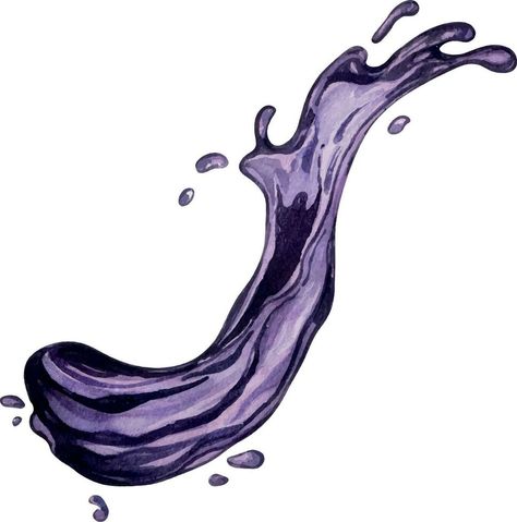 Splash juice of purple berries acai watercolor illustration isolated on white. Tropical fruit, violet liquid hand drawn. Design element for packaging, menu, label, drink, ice-cream, tableware Juice Splash, Juice Ad, Rag N Bone, Purple Berries, Purple Liquid, Purple Drinks, Milk Splash, Fruit Packaging, Vector Banner