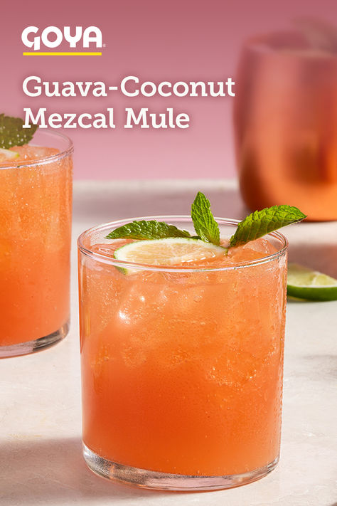 Mezcal Mule, Goya Recipe, Guava Nectar, Brunch Salad, Mule Recipe, Lime Salt, Slice Of Lime, Summer Grilling Recipes, Tropical Twist