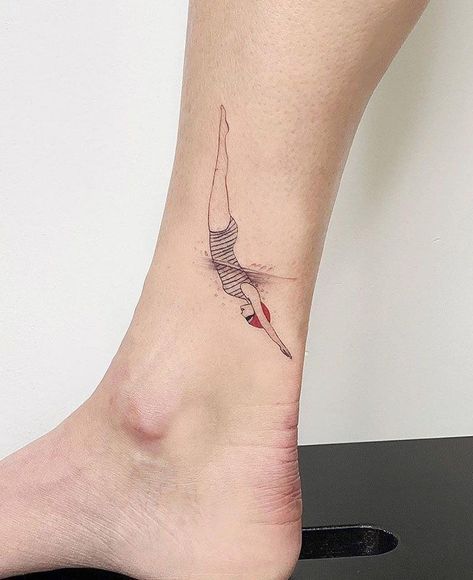 Archer Tattoo, Dancer Tattoo, 22 Tattoo, Swimming Tattoo, Mermaid Tattoo Designs, Arrow Tattoo Design, Self Love Tattoo, Water Tattoo, Triangle Tattoos